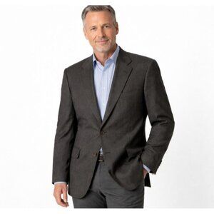 Oak Creek Men’s Wool Blazer Jacket Gray Textured 2-Button Size 42R